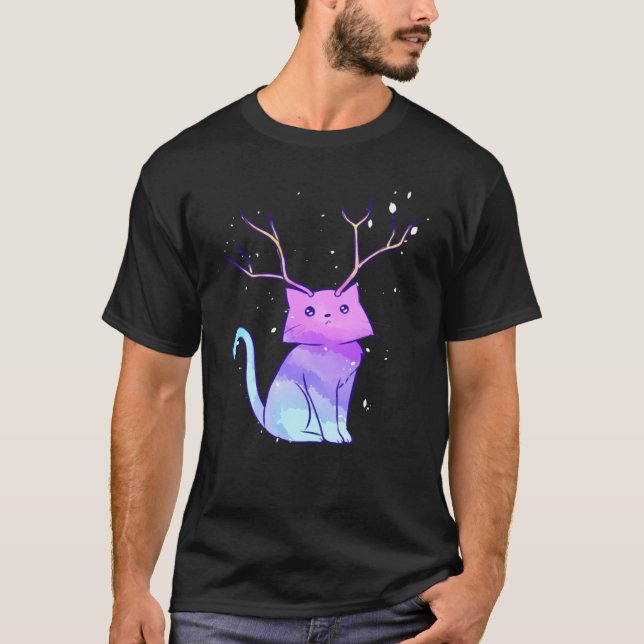 Rainbow Antler Chat classique T-shirt (Devant)