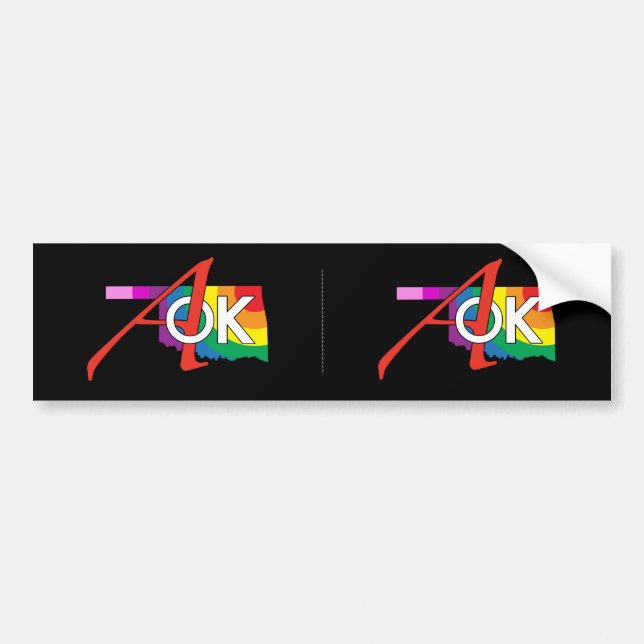 Rainbow AOK Bumper Sticker! Sticker (Front)