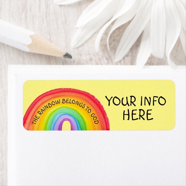 RAINBOW APPARTIENT AUX ÉTIQUETTES D'ADRESSE DE DIE (En situation)