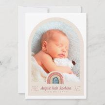 Rainbow Arch Photo Birth Announcement