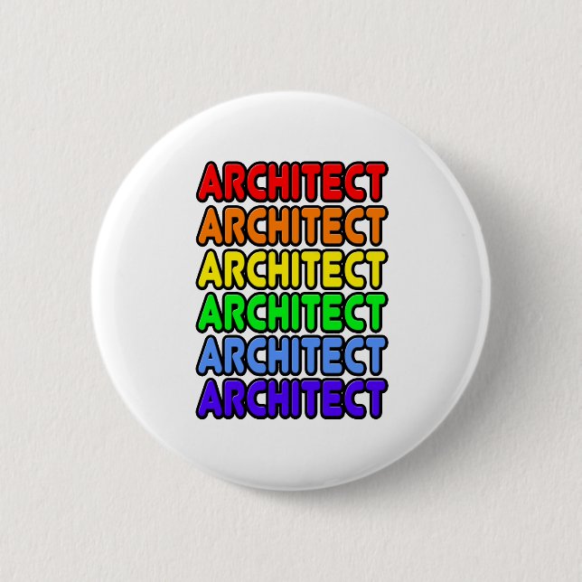 Rainbow Architect 2 Inch Round Button (Front)