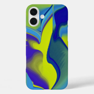 Rainbow Art 3D Abstract in yellow purple green iPhone 16 Plus Case