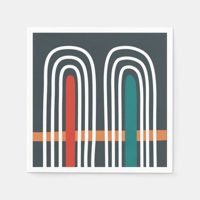 Rainbow art abstract design napkin (Front)