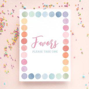 Rainbow Art Birthday Party Favours Sign