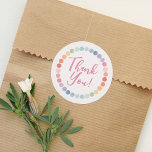 Rainbow Art Birthday Party Thank You Classic Round Sticker<br><div class="desc">Add a finishing touch to your little one's birthday decor with these 'art party' themed stickers.</div>