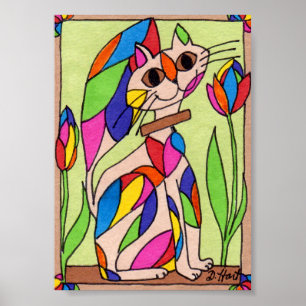 Rainbow Art Déco Chat Mini Art Moderne