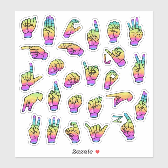 Rainbow ASL Alphabet – Educational & Expressive (Sheet)