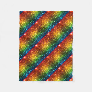 Rainbow Astral Glitter Only Love Is Real Fleece Blanket