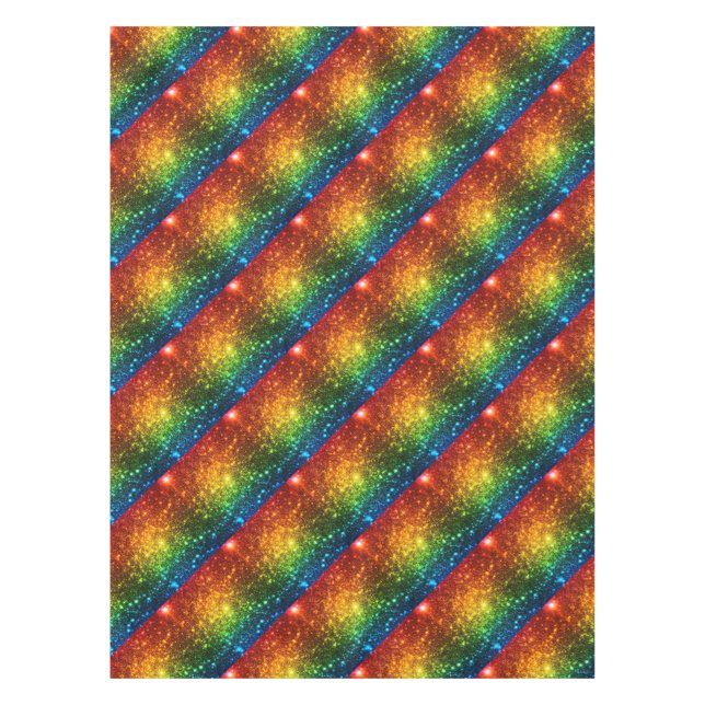 Rainbow Astral Glitter Only Love Is Real Tablecloth (Front)