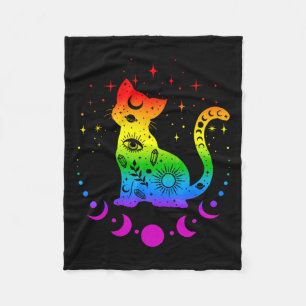 Rainbow Astrology Cat Lgbt Gay Pride Flag Fleece Blanket