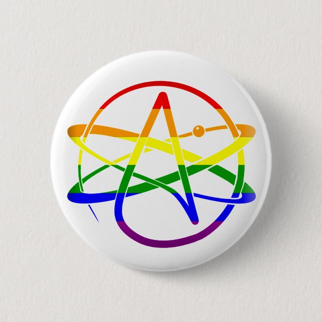 Rainbow Atheist 2 Inch Round Button (Front)