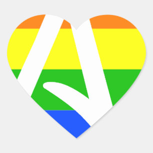 Rainbow Atheist Flag Heart Sticker