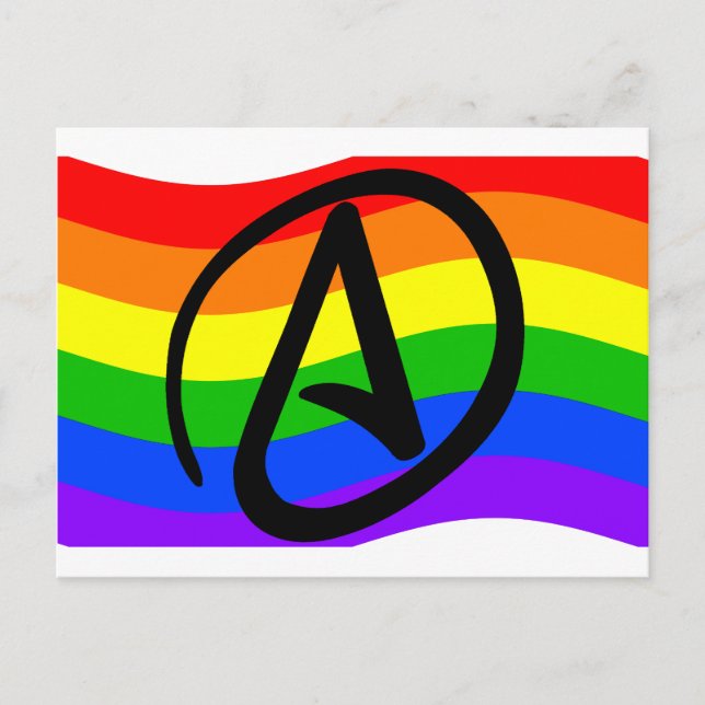 Rainbow Atheist Flag Postcard (Front)
