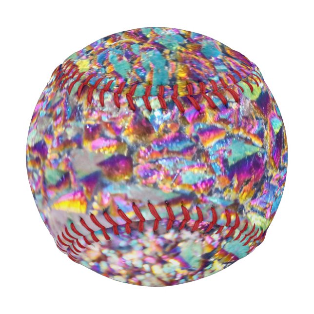 Rainbow Aura Crystals Baseball (Front)