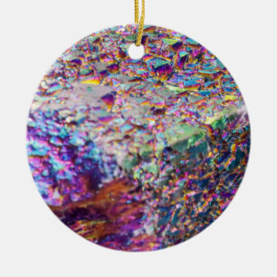 Rainbow Aura Crystals Ceramic Ornament