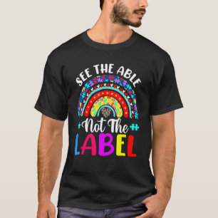 Rainbow Autism Awareness Puzzle Support See Able N T-Shirt