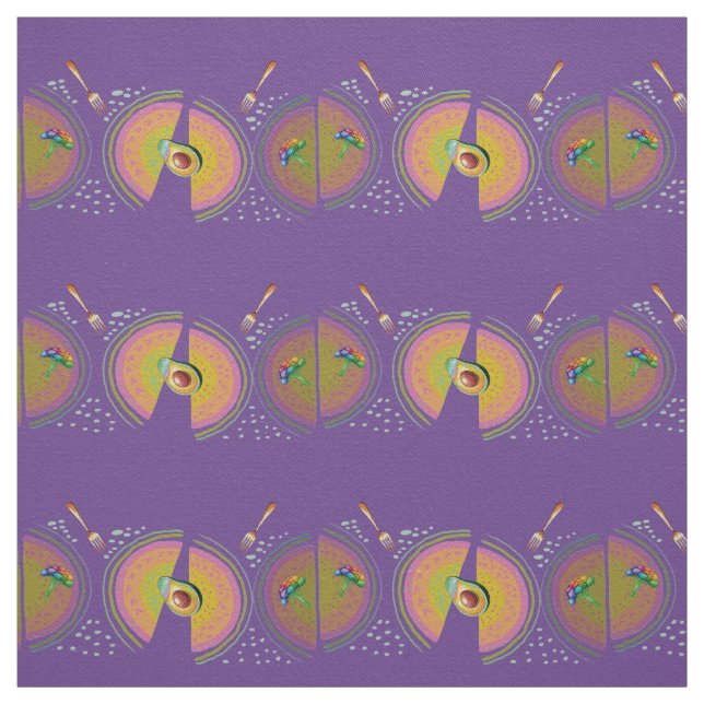 rainbow avocado fabric (Swatch)