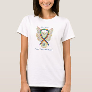 Rainbow Awareness Ribbon Angel Custom Cause Shirts
