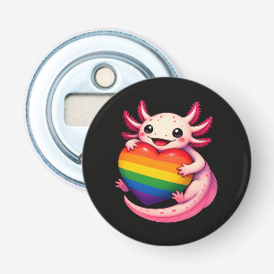 Rainbow Axolotl Heart Pride Amphibian Bottle Opener