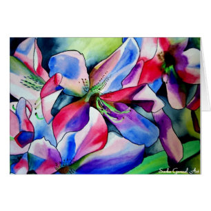 Rainbow Azalea fleur aquarelle originale