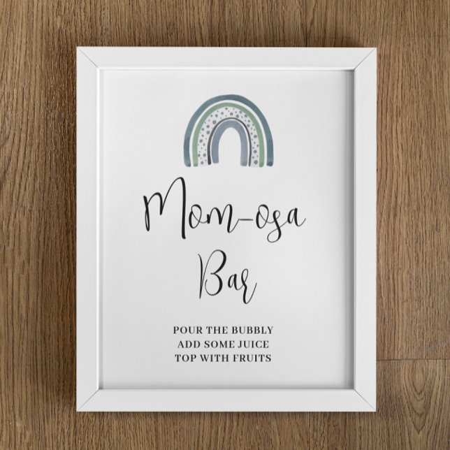 Rainbow Baby Boy Mom-osa Bar Baby Shower Sign (Creator Uploaded)