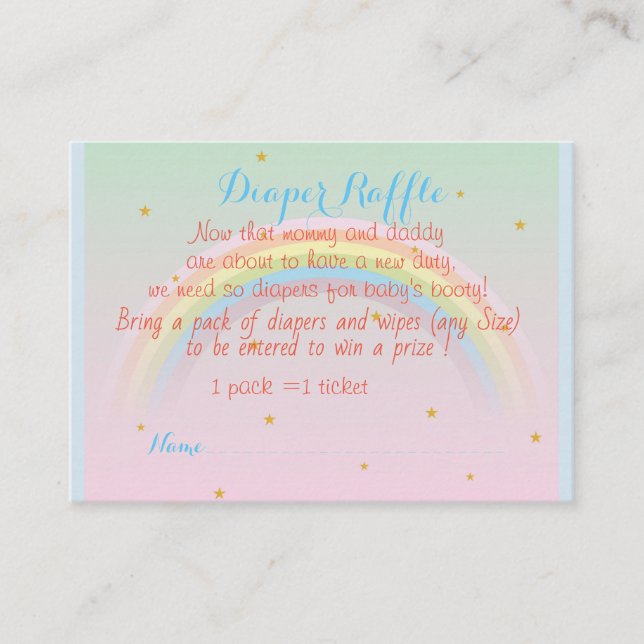 Rainbow Baby Diaper raffle ticket (Front)