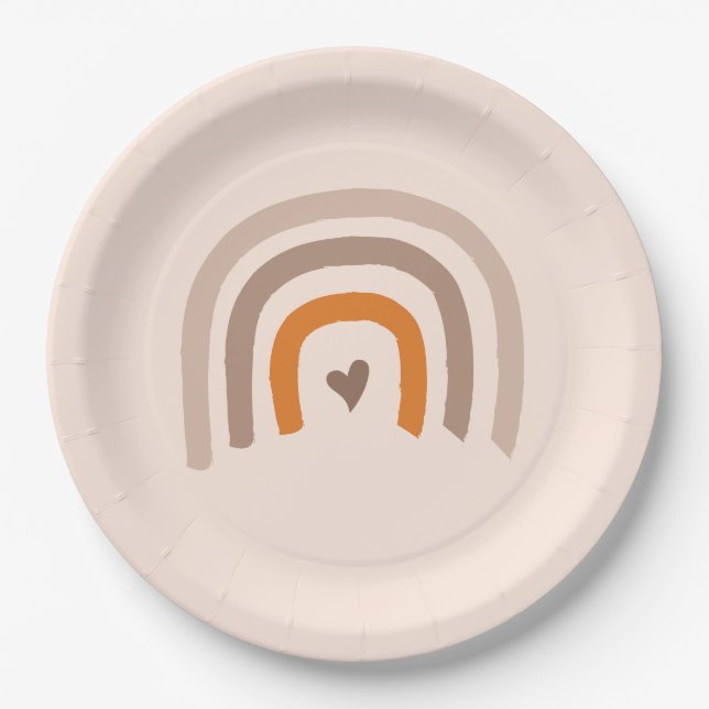 Rainbow Baby gender neutral mod  colours Paper Plate (Front)