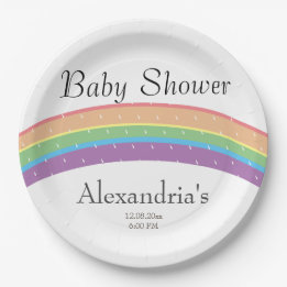 Rainbow Baby Girl or boy Baby shower party Paper Plate
