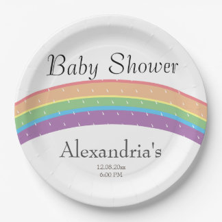 Rainbow Baby Girl or boy Baby shower party Paper Plate