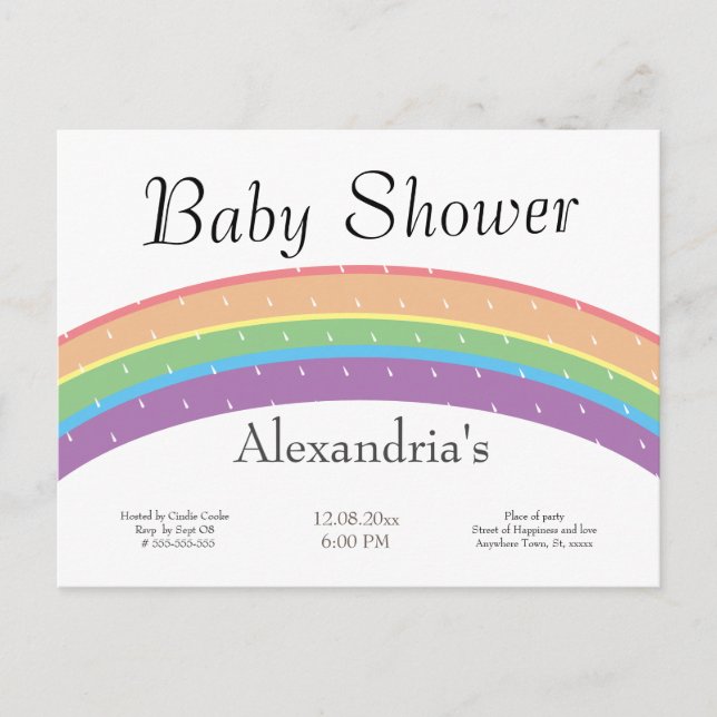 Rainbow Baby Girl or boy Baby shower party Postcard (Front)