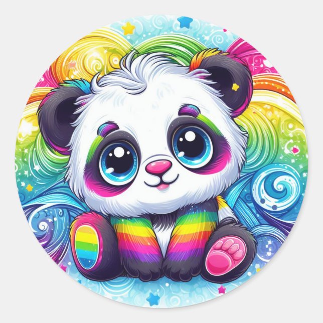 Rainbow baby panda stickers (Front)
