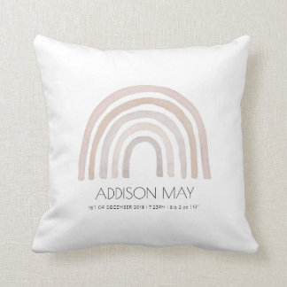 Rainbow baby pillow, blush and neutral rainbow throw pillow