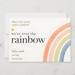 Rainbow Baby Pregnancy Announcement Card Custom