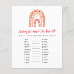 Rainbow Baby Shower Baby Around the World Game