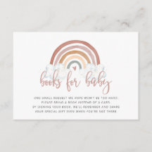 Rainbow Baby Shower Books for Baby Enclosure Card