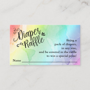 Rainbow Baby Shower Diaper Raffle Enclosure Card