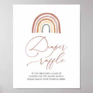 Rainbow Baby Shower Diaper Raffle Sign