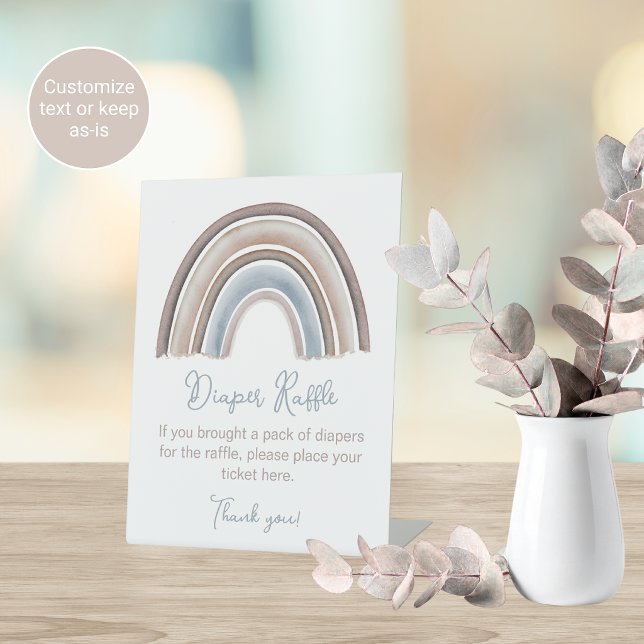 Rainbow Baby Shower Diaper Raffle Table Sign (Creator Uploaded)