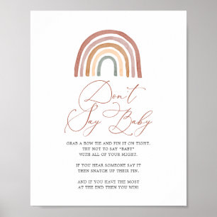 Rainbow Baby Shower Don't Say Baby Sign