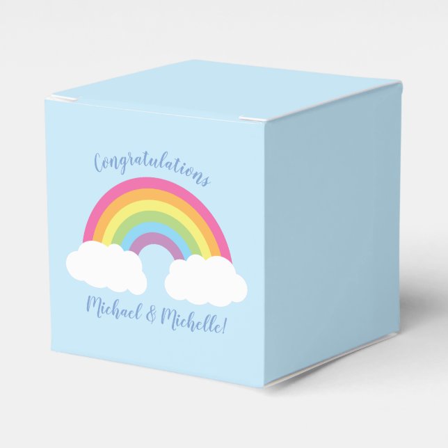 Rainbow Baby Shower Favor Box (Front Side)