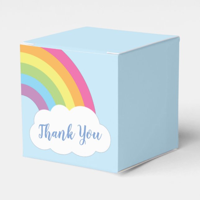 Rainbow Baby Shower Favor Box (Front Side)