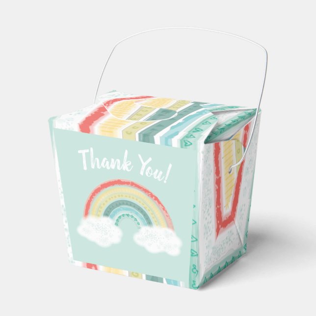 Rainbow Baby Shower Favor Box (Front Side)