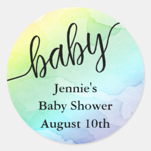 Rainbow Baby Shower Favour Tag