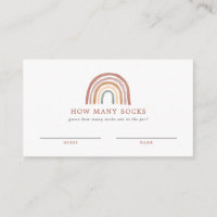 Rainbow Baby Shower Guess How Many Socks Card