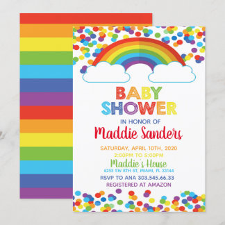 Rainbow Baby Shower Invitation