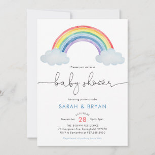 Rainbow Baby Shower Invitation