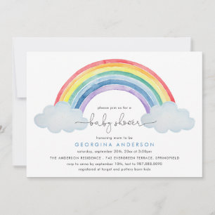 Rainbow Baby Shower Invitation
