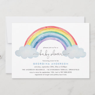 Rainbow Baby Shower Invitation