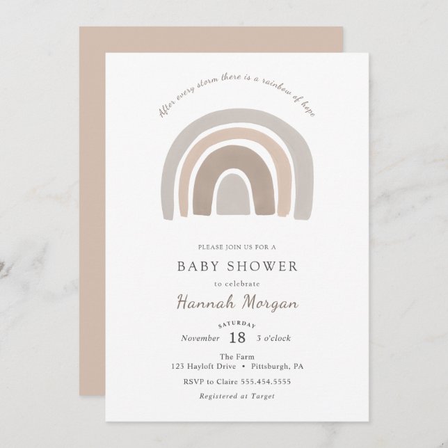Rainbow Baby Shower invitation (Front/Back)