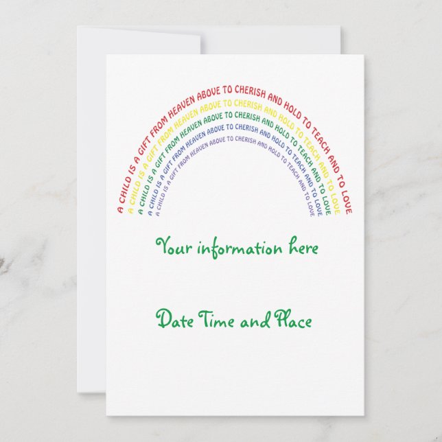 Rainbow Baby Shower Invitation (Front)